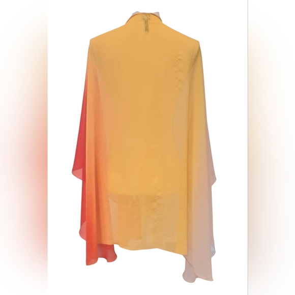 Chico's Sunset Ombre Swim Cover-Up Kimono in Yellow & Orange - Picture 3 of 8